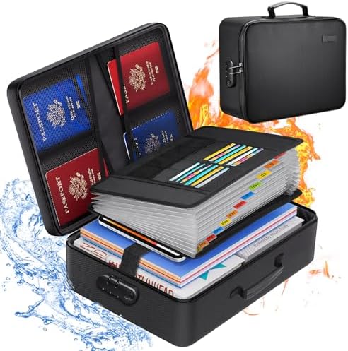Fireproof Accordion File Organizer,13 Pocekts Expanding File Folders ...