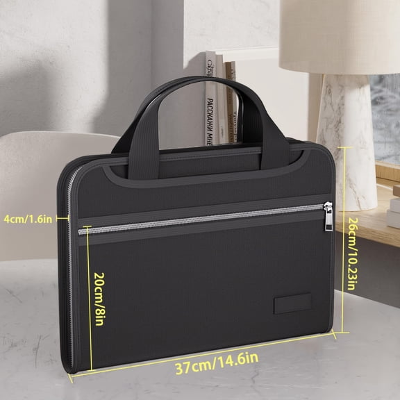 Fireproof Accordion File Organizer With Handle, File Folder With 3 Ring Binder, 13 Pocket Expanding File Folder With Zipper & Labels, Multi Pockets Paper Organizer Folder For Letter A4 Files