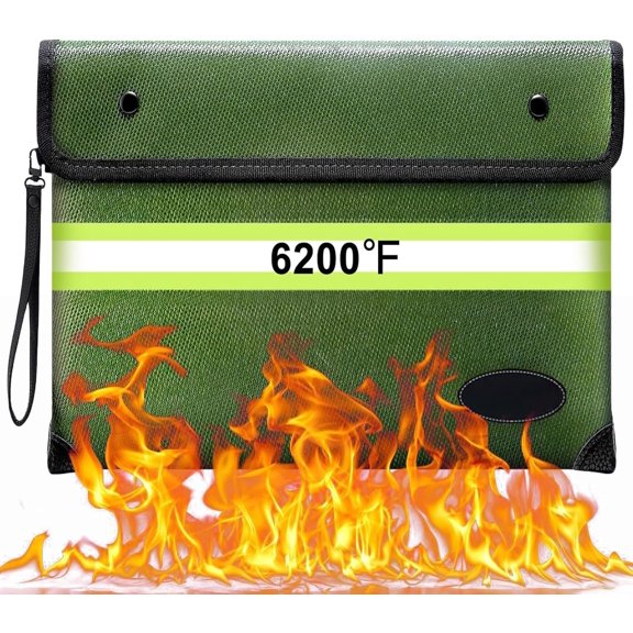 Fireproof Bag for Documents 6200?F Heat Insulated,Non-itchy Fire Proof  Pouch with Water Resistant Zipper,Fireproof Water Proof Document Envelopes for ,Valuables