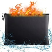 Fireproof Bag，Safe Money Document Bags，11.8" x 7.8" Waterproof Fireproof Safe Storage Pouch, Portable Fireproof Money Bag with Zipper for A4 Document, File, Cash