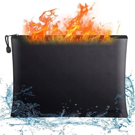 Fireproof Bag,Safe Money Document Bags,11.8" x 7.8" Waterproof Fireproof Safe Storage Pouch, Portable Fireproof Money Bag with Zipper for A4 Document, File, Cash