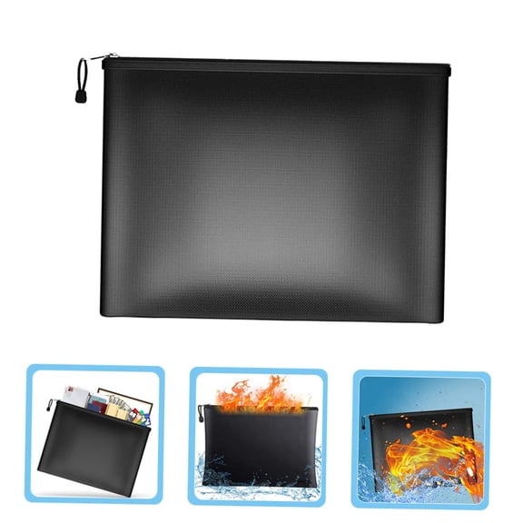 Fireproof Bag, Waterproof Document Pouch, Document Bag, Document Storage, 11X8 Inch 1Pc Zippered Fireproof Safe Pouch for Organizing Passports, Birth Certificates, Cash, Valuables