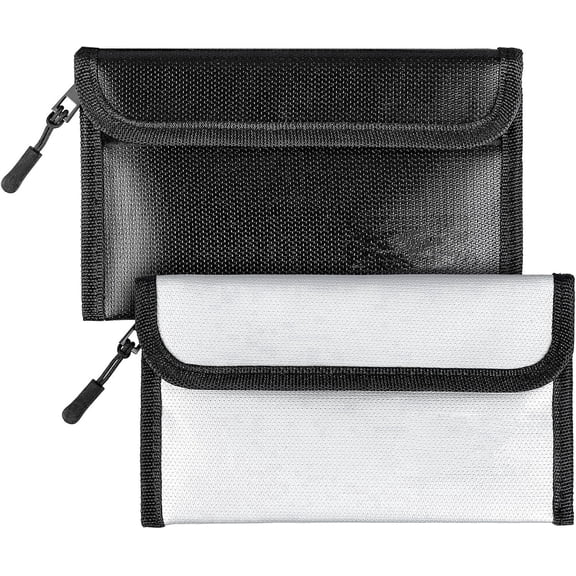 Fireproof Bag Waterproof Money Pouch Fireproof Safe Storage Case (2200) for Credit Card Cash Phone Car Key Passport-2 Pack