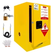 Fireproof Chemical Cabinet, Laboratory Chemical Storage Cabinet for Flammable Liquids, Three-Point Lock Safety Cabinet with Adjustable Shelf and Static Grounding Safety Cabinet