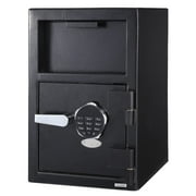Fireproof Depository Safe with Drop Slot, Electronic Anti-Theft Drop Safe for Business with Programmable Numeric Keypad Lock and Spare Keys, Cash Drop Safe Box for Office Home Retail Store