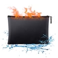 thumbnail image 1 of Fireproof Document Bag, 13.4" x 9.4", Office Products, Storage Pouch with Zipper, Safe Storage Bag, Water-Resistant Material, Holder for Letter Size & A4 Documents (Black), 1 of 7