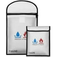 thumbnail image 1 of Fireproof Document Bag - 15"X11" Fireproof Safe Bag, 7"x9" Money Pouch Envelope, Non-Itchy Silicone Coated File Storage, Waterproof Document Holder, Money Bag with Zipper, 1 of 5