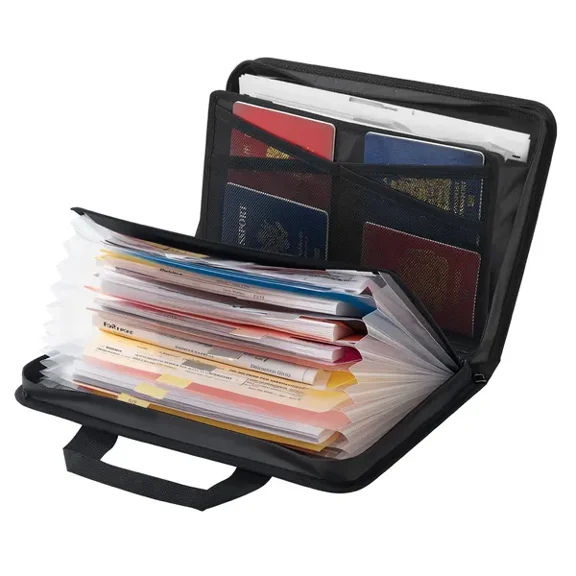 Fireproof Document Bag 1832F Heat Resistant & Waterproof File Organizer, Portable Multi-Layer Storage Solution for Home, Office, & Travel Ideal for Passports, Important Documents, & Files