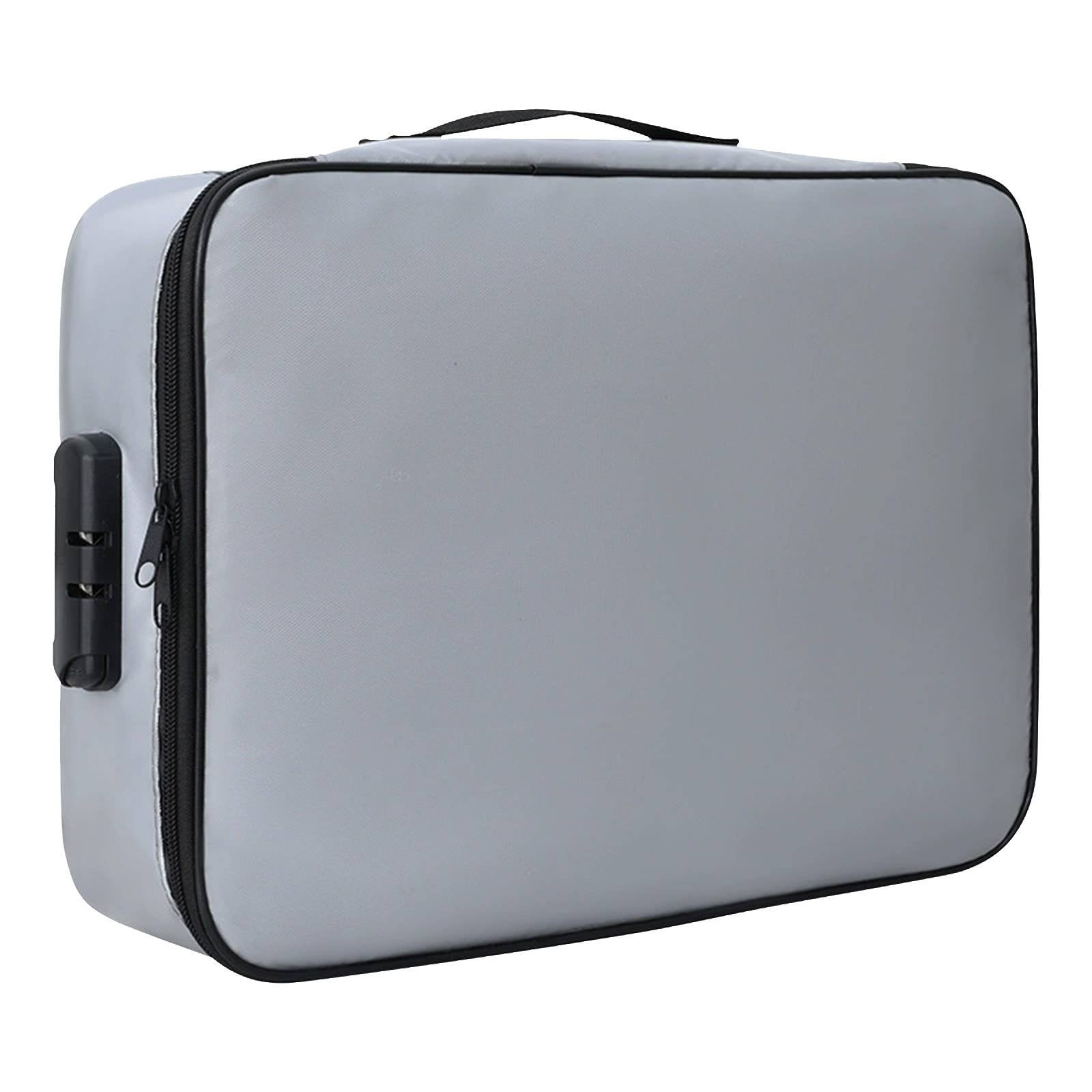 Fireproof Document Bag with Combination Lock - Water-Resistant File Storage Organizer for ...
