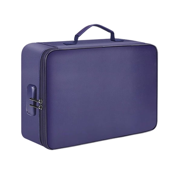 Fireproof Document Bag Cozival Foldable Fireproof & Waterproof Document Bag with Lock - 3-Layer File Storage Case with Waterproof Zipper - Portable Organizer for Laptop, Certificates, Travel