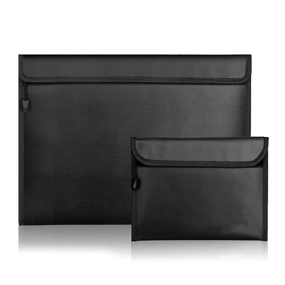 Fireproof Document Bag, Fireproof Waterproof Money Bag File Bag with Zipper for Cash, Important File Documents Valuables