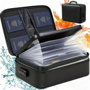 Fireproof Document Bag with Lock Fireproof Document Storage Case，ANUNU Water Resistant Money Bag Storage Pouch Organizer Case Home Office for Documents Files Money Cards Passport Valuables