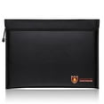 thumbnail image 1 of Fireproof Document Bags, 15x11in Waterproof and Fireproof Money Bag Fireproof Safe Storage Pouch with Zipper for A4 Document Holder,File,Cash and Tablet, Black, 1 of 8
