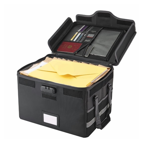 Fireproof Document Box 1832, Waterproof File Storage Box with Lock