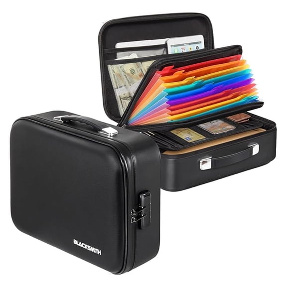 Fireproof Document Box, 4200°F Heat Resistant & Waterproof Hard Case 13 Layers File Organizer with Lock, Portable Safe for Important Documents, Certificates, Travel Use