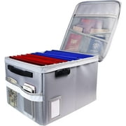 Fireproof Document Box, Fireproof Organizer Safe Box with Lock, Portable Office Storage Cabinet for Hanging Letter/Legal Size Folder/Certificate