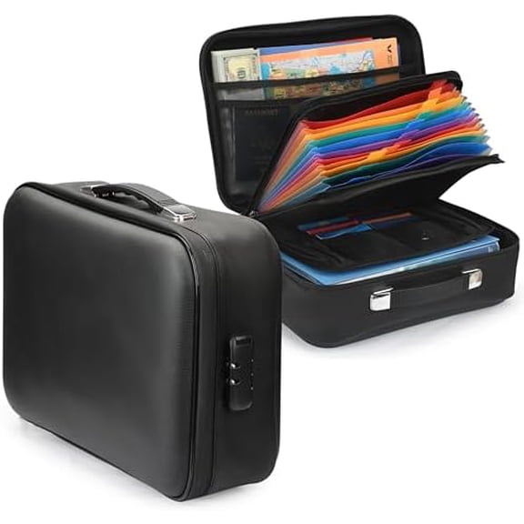 Fireproof Document Box, Hard-Shell Design Waterproof Fireproof Document Box with Lock File Boxes for Documents Important Paperwork Passports