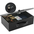 thumbnail image 1 of Fireproof Document Box with Key Lock, Large Safe Storage Box for Valuables, Fire Resistance Security Chest, Lock Box for Passport, Cash, Tablet 12.9'' x 10.7'' x 4.2'' Black, 1 of 7