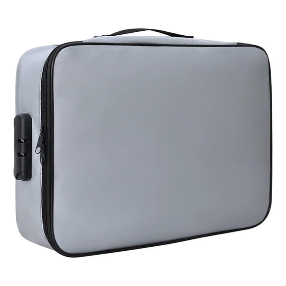 Fireproof Document Box with Lock, Portable Fireproof Document Bag Waterproof Fire Proof File Boxes for Documents, File Organizer Box for Important Paperwork (Gray