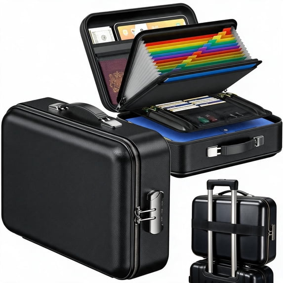 Fireproof Document Box with Combination Lock, Hard-Shell Fire Resistant ...