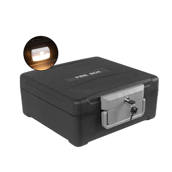Fireproof Document Box with Key Lock - Large Portable Fire Safe for Home Documents