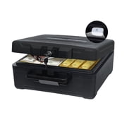 Fireproof Document Box with Key Lock - Large Portable Fire Safe for Home Documents