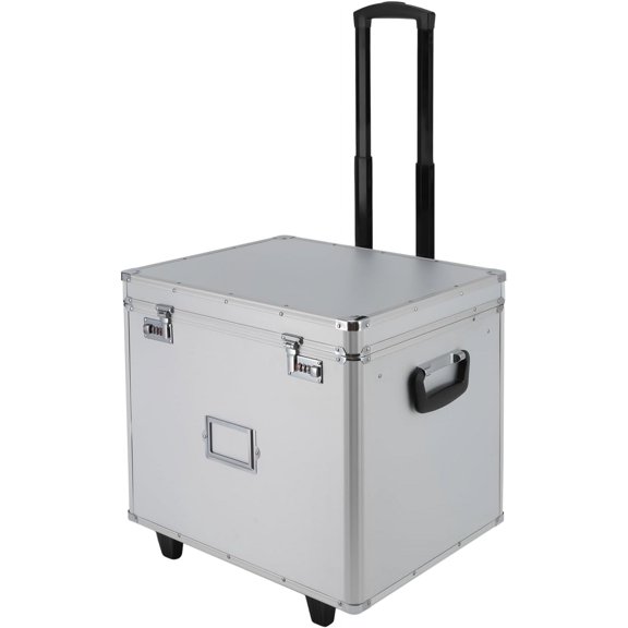 Fireproof Document Box with Lock, Fire Proof Safe for Home Documents, Portable Rolling File Cart for Hospitals, Schools, Banks, Homes, Offices