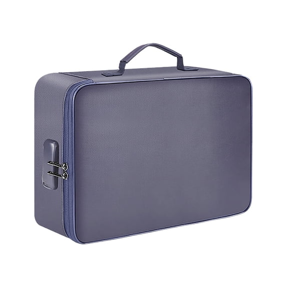 Fireproof Document Box with Lock, Heat Insulated Fireproof&Waterproof Box File Organizer, Portable Home Travel Safe Storage for Important Documents
