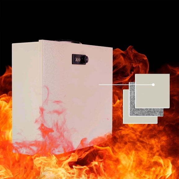 Fireproof Document Lock Box, Large Safe Storage Box for Valuables,Fire Resistance Security Chest, Fireproof Box for Documents,Passport, Cash 13.2''x 11''x4.1", White$$Tools & Hardware Other