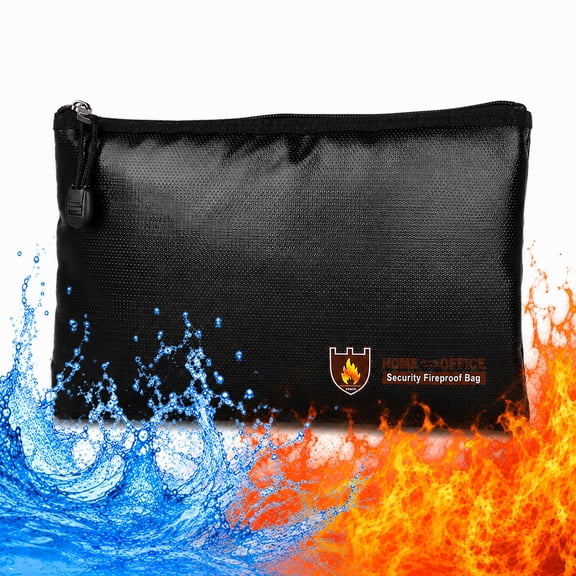 Fireproof Document and Money Bags(1832℉), EEEkit Waterproof Cash Envelope Holder, Fireproof Safe Storage Pouch with Zipper for Jewelry, File, Tablet,iPad, Passport, Valuables, S