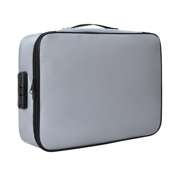 Fireproof Document Organizer Portable Lockable Storage Collapsible Travel File Holder with Inserts and Zipper