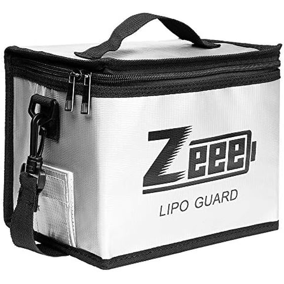 Fireproof Explosionproof Large Capacity Battery Storage Guard Pouch for Lipo Charge & Storage (8.46 x 6.5 x 5.71 in)