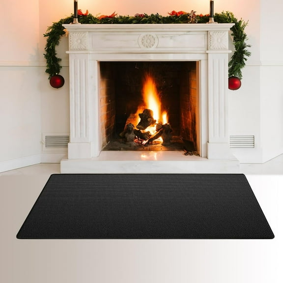 Fireproof Fireplace Hearth Mat, Fireplace Hearth Rug, Fire Resistant Rectangular Fire Pit, Heated Floor Mat for Outdoor Grills, Fire Pits, Smokers, Woodstoves, 42" x24