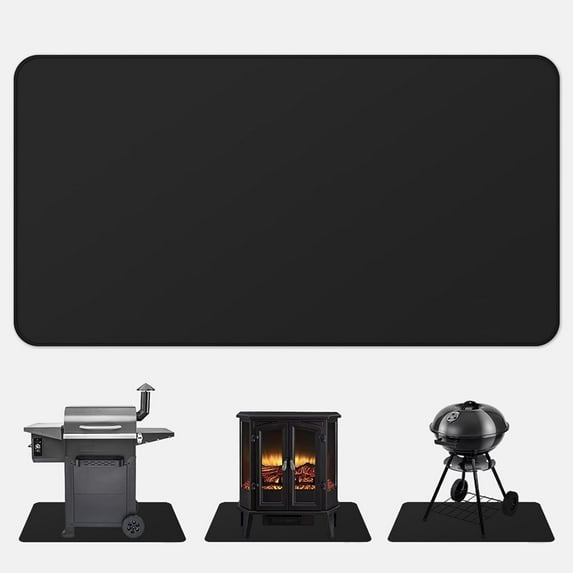 Fireproof Fireplace Mat Hearth Rug 24×42inch, Fire Resistent Gas Grill Splatter Mat Heat Resistant Non Stick BBQ Patio Protector Grilling Gear, Floor Protective Rug