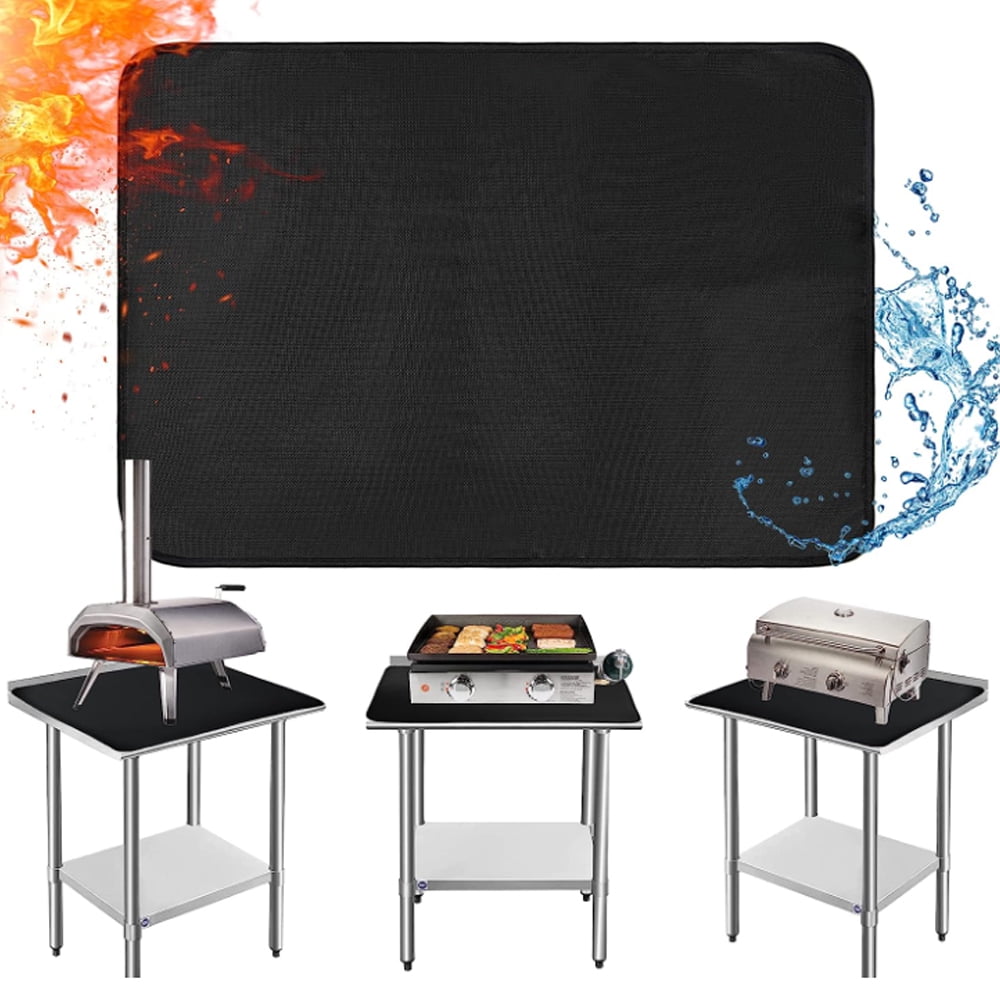Fireproof Heat Resistant BBQ Grill Mat Reusable Waterproof Oilproof Protector for Outdoor Tabletop Grill Black Walmart