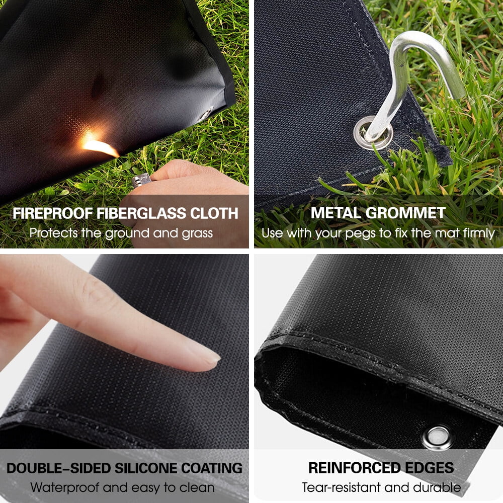 Fireproof Mat,Patio Ember Under Mat Pit Stove Deck Patio Bbq Mat Mat