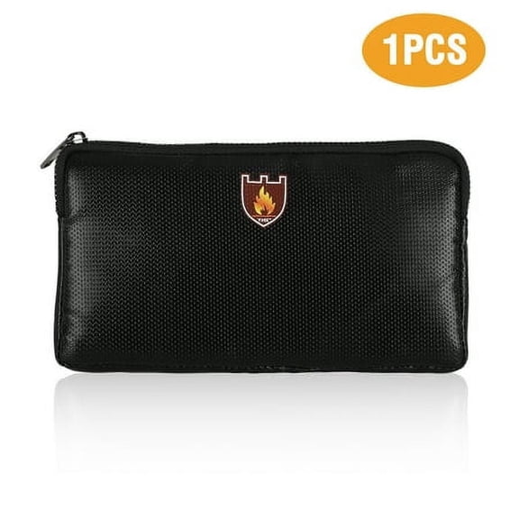 Fireproof Money Document Bag,8.2"x4.7"Waterproof and Fireproof Bag for Documents,Fireproof Money Bag with Zipper,Fireproof Safe Storage Pouch for Holder,File,Cash,Passport,Tablet