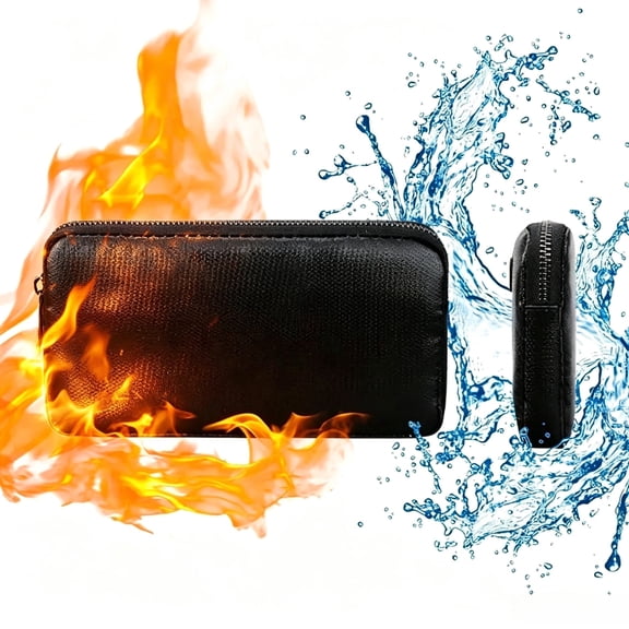 Fireproof Money Bag, 8.2"x4.7" Fire Safe for Home Documents, Money Holder with Zipper, Waterproof Storage Pouch for Cash, Passport, File, Deposit
