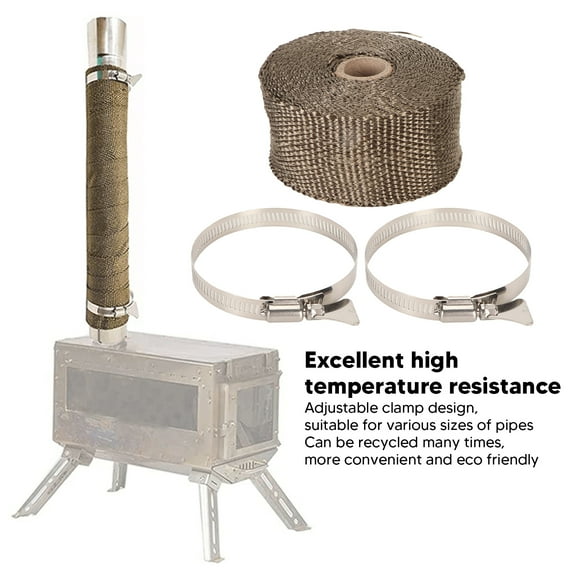 Fireproof Pipe Wrap With Adjustable Clips, High Temp Fiberglass Insulation For Exhaust Furnace Pipes