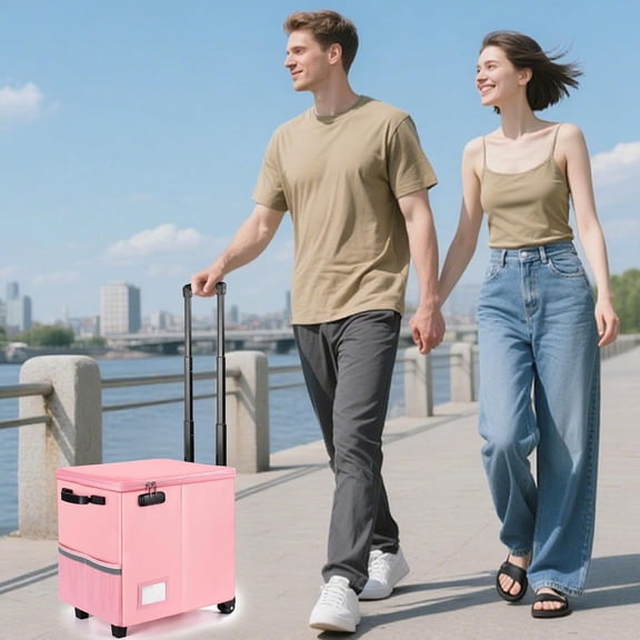 Fireproof Rolling File Cabinet with Wheels and Lock - Collapsible Mobile Document Storage Box for Legal Files