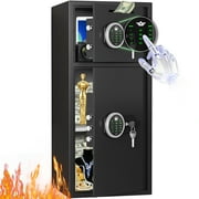 6.5 Cuft Large Fire Safe Home, with silent function and LED lights, numeric keypad home safe with deposit slot and dual alarm system, Anti-Theft Fire Safe Box for Home Office
