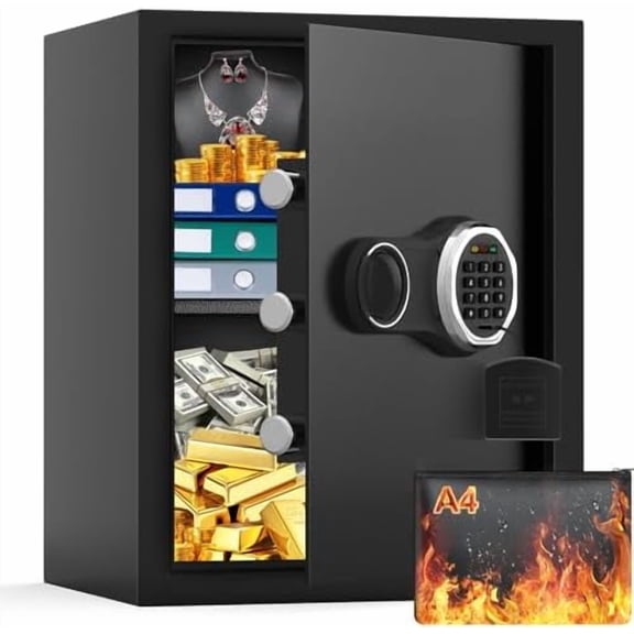 Fireproof Safe Box with Fireproof Document Bag, 2.4 Cubic Personal Fireproof Safe with Backlit Keypad, Anti-Theft Security Home Safes for Money Documents Jewelry Valuables$$Tools & Hardware Other