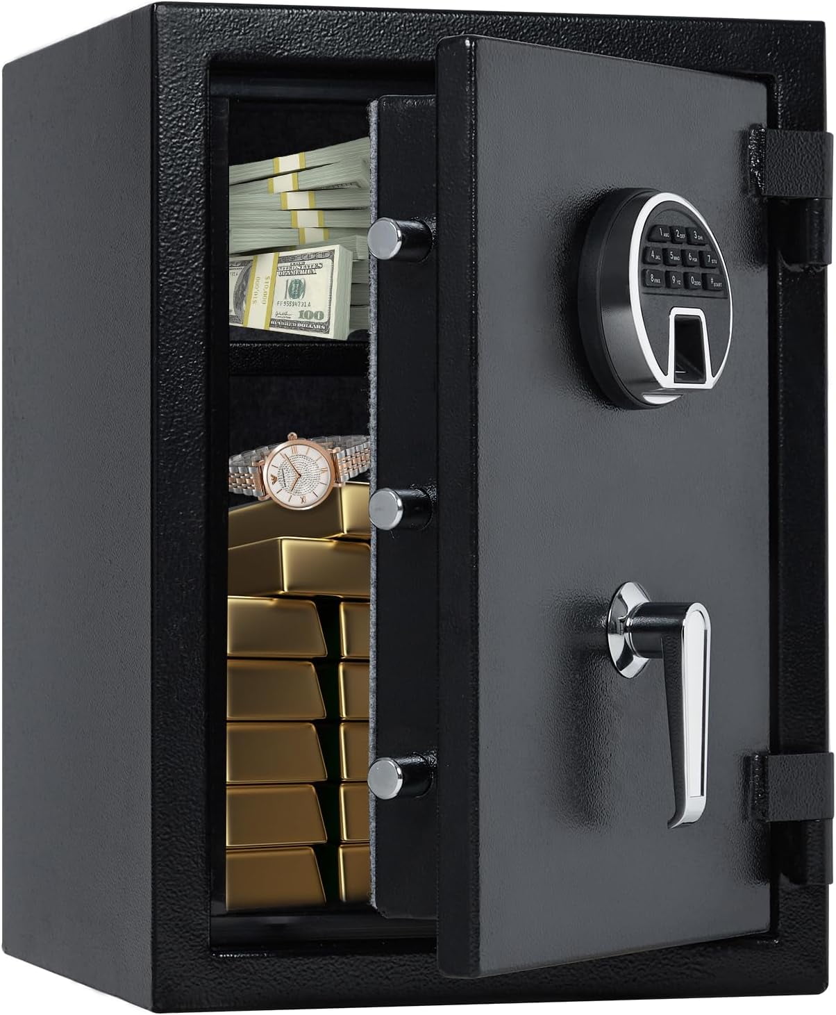Fireproof Safe Box for Home, 2 Cubic Feet Large Steel Safe with Digital ...