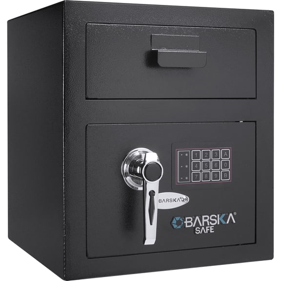 Fireproof Safes, 0 72 Cu Ft Keypad Depository Safe, Black Home Safes,Steel Steel Safes, Furniture Office Safes