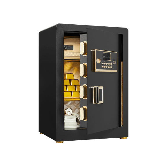 Fireproof Safes, Solid Alloy Steel Office Hotel Home Safe, Security Digital Safes Box with Electronic Keypad, Spare Key, Smart Alert, Mute Mode, Anti-Theft Safe for Document Money Valuable