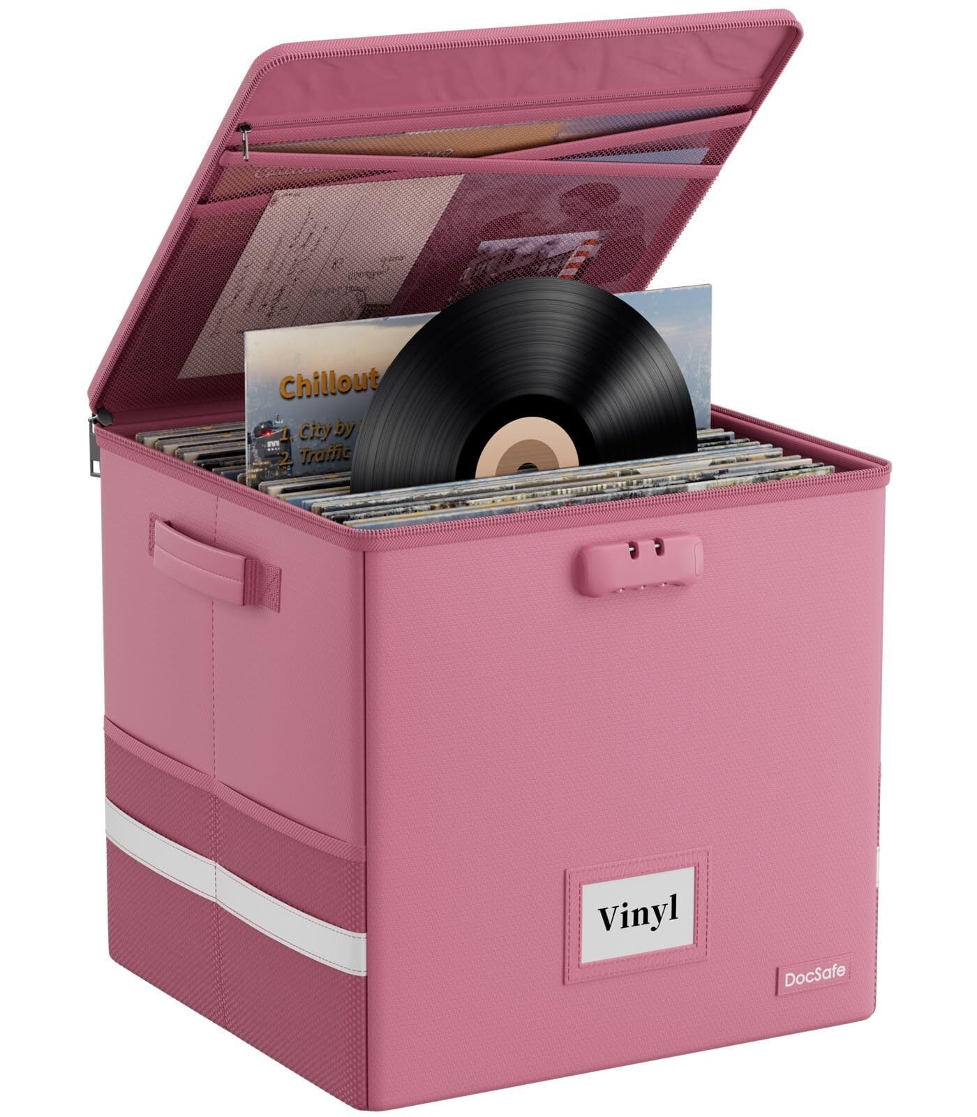 Fireproof Vinyl Record Storage Box with Lock Holds 100+ 12-inch Albums ...