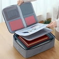 thumbnail image 1 of Fireproof Waterproof Document Bag | Large Capacity Certificate Organizer with Lock | Passport Card Storage for Travel & Home | Multi-Layer File Organizer with Handle & Shoulder Strap, 1 of 4