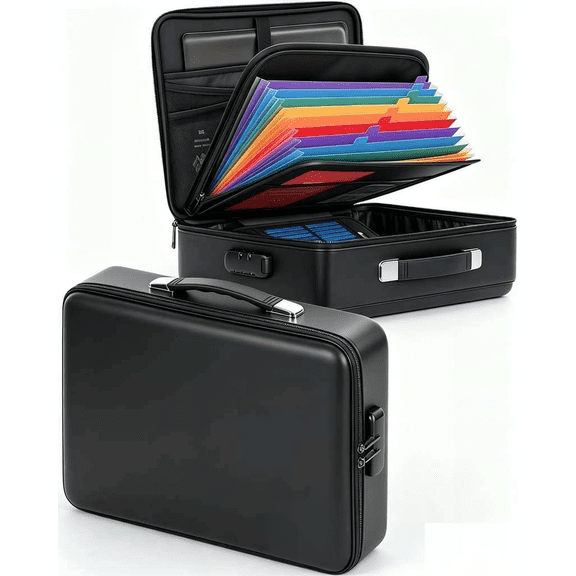 Fireproof Waterproof Document Box with Lock Hard Shell Design 16.5 x 12 x 5 Inches Black Bestseling