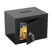 Riflewell Small Safe, Steel Safe With Numeric Keypad And Key, Small Safe With Coin Slot, Suitable For Home Office, Hotel Dormitory, For Cash, Jewelry, Passport