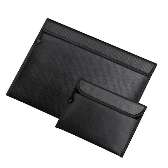 Fireproof Waterproof Money Bag File Bag with Zipper for Cash, Important File
